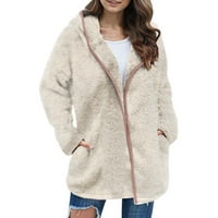 Gubotare палта за жени плюс размер дамски зимен бутон с дълъг ръкав шерпа полярна качулка меко леко зимно палто