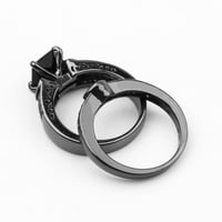 Пръстени за жени Creative Black Diamond Love Hollow Ring Дами бижута