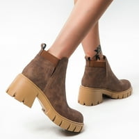 Akiihool Boots for Women Fashion Women's Fashion Platform Ботуши дантела на средния телешки къси обувки с ниски токчета