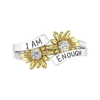 Бижута за женски пръстени аз съм e-nugh английски пръстен моден комплект с диамантен биколор