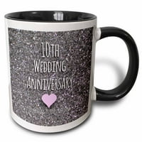 3Drose 10 -ти подарък за годишнина от сватбата - калай за битове Снимка празнуване на години заедно десета годишнина Десет - два тона черна чаша, 11 унции