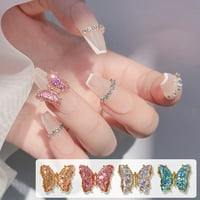 Декорация на маникюр силна луксозна сплав пеперуда 3d раниста за нокти за нокти за жени за жени