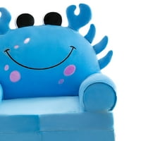 Карикатура сгъваеми детски диван капак, издръжлив миещ се флип отворен капак на седалката на дивана, капак, сладък корица за стол за спалня за спалня синьо