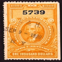 Джеймс Медисън Стамп. NPRESIDENT JAMES MADISON на 1 долар, Документален печат на вътрешния приход от САЩ от 1899 г. Печат на плакати от