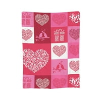 Свети Валентин Сърдечно фланелно руно хвърляне на одеяло, меко уютно леко одеяло за деца възрастни