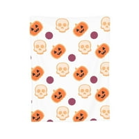 Douzhe Ultra-Soft Micro Fleece Lightweight Flannel Bed Bednet, Halloween Pumpkin Bat Skull Print Уютни одеяла за топли хвърляния, 50 x40