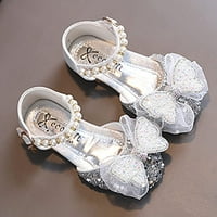Момичета сандали сватбени цветя шаферки показват принцесни обувки Rhinestone Double Princess Shoes for Kids Thddler