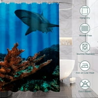 Забавна костенурка Seahorse Shark Dolphin Fish Curtain Banber Banwer Shore Platile Lixe Holide Shouse, 1, 150x