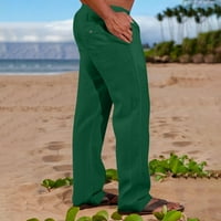 Buigttklop без граници мъжки панталони, мъже солидни ежедневни еластични ленти за талия памучен панел панталони панталони