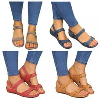 Жени на открито сандали отворени обувки с водни върхове за туризъм пешеходни преходи Винтидж Pu Leather Summer Comfy и лек фиш на подметката с поддръжка на арката, размер 12