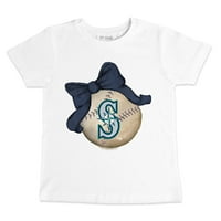 Младежта мъничка бяла тениска на бейзбол на Сиатъл Маринърс