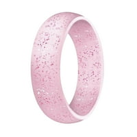 LROPLIE Пръстени за жени момичета Силикон широк йога спортна перла ярка силиконова серия пръстени подаръци