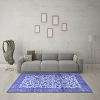 Ahgly Company Indoor Rectangle Persian Blue Traditional Area Rugs, 6 '9'