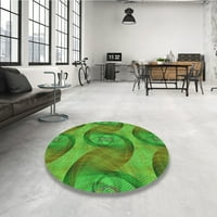 Ahgly Company Indoor Round Marvemed Seaweed Green Area Rugs, 3 'Round