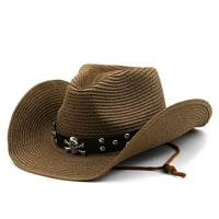 Шапки за оформяне на слама каубойска шапка w мъниста облицовка, западна каубойка, естествено
