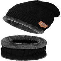 Топла зимна шапка и шал, която е стилна плетена черелна шапка за мъже жени