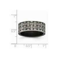 Неръждаема стомана, четка с античен текстуриран пръстен размер: 12; за възрастни и тийнейджъри; За жени и мъже
