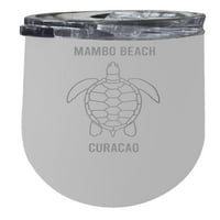 Мамбо плаж Curaçao Oz White Laser Etced Изолирана винена неръждаема стомана