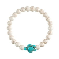 Gyouwnll Bohemian White Turquoise Turquoise Turtle Beads разтегаема гривна за гривна