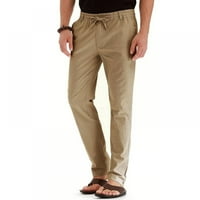 Xmarks Мъжки памучни панталони спокойни годни еластични талии с права крачка Chino Pant Coffee XL