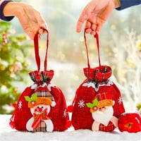Ayyufe Gift Packs Декоративни лосове Санта принт Ръчен 3D декор Дървене Коледни бонбони чанти за деца