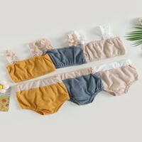 Сладки бански костюм бикини комплект за бебешки момичета бански костюми летни ръкавици за без ръкави+ плажни шорти за плуване