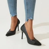 Сандали с токчета за жени- небрежно заострени ретро нов стил Stilettos летни сандали Black-6.5