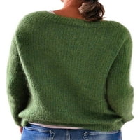 Niuer жени ежедневни стречителни плетени пуловери дами свободни джъмперни върхове с дълъг ръкав шезлонг екипаж врата уютно пуловер черно s