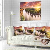 Art DesignArt 'залез над река Murray Panorama' Пейзаж отпечатана възглавница за хвърляне.