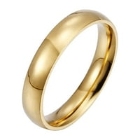 BAOCC аксесоари Модни прости неръждаема стомана Женски пръстен Проста двойка Размер на пръстена Пръстени Злато 10