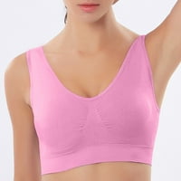 Сутиени за кърмене за кърмене за жени всеки ден плюс размер сутиени с подплатени безшевни спални дрехи йога сутиен безжично бельо Zipper Beauty Back Bras Pink XXXL #999
