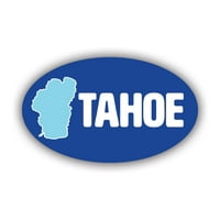 Стикер за овално езеро Tahoe Decal - самозалепващ винил - устойчив на атмосферни влияния - направен в САЩ - Пазете синьо CA NV Ski Snow Snowboarding