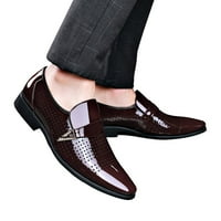 Обувки Класически стил мъже кожени обувки Метална катарама Обувки Диамант Изрез дишащ бизнес Небрежен заострен кожен обувки за мъже за мъже
