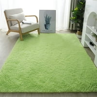 Мек пухкав правоъгълник зона за килим уютен плюшен рошав килим за хола спалня домашен плод зелено 6. 9. крака
