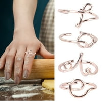 Букви стилни отворителни пръстени на пръстен творчески прости ринг жени бижута
