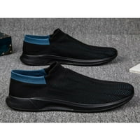Lacyhop дамски чорап маратонки спортни обувки за ходене дишащи апартаменти Атлетично плъзгане-устойчиви маратонки Модни еластични ежедневни обувки Черно синьо 5