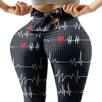 Lumento жени контрол на корема спортни джинги лято сърце папийонка йога панталони камуфлажни еластични дъна на талията