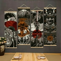 Японски самурай стена художествена снимка висяща свирка картина домашен декор 40x