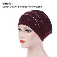 ruhuadgb rhinestone fold тънка забрава шапка лъскава стехлична женска опаковка шапка аксесоари за коса