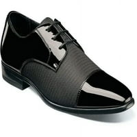 Стейси Адамс Pharoah Cap Toe Oxford Shoes Wedding Prom Черен патент 25530-001