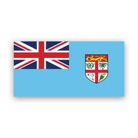 Фиджийски стикер на знамето Decal - самозалепващ винил - устойчив на атмосферни влияния - направен в САЩ - Fiji FJI FJ
