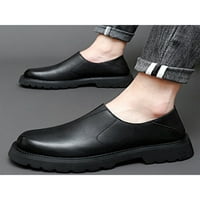 Wazshop Men Flats Slip на ежедневни обувки Неплъзнени мокасини Леки комфортни обувки за пешеходки Мъжки капачка пръст на краката удобно черно 8.5