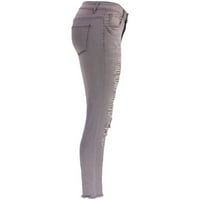 Quealent jean панталони за жени еластични дънки панталони панталони с дънни панталони за женги за жени деним жени панталони сиви 2xl