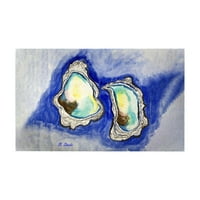 Betsy Drake Interiors Aqua Oysters Door Mat 30x50
