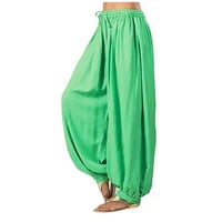 Umitay жени есен с твърд цвят свободен голям размер еластична лента панталони с широки крака панталони