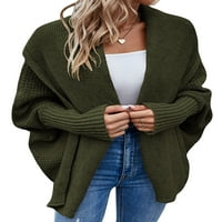 Voguele Ladies outwear с дълъг ръкав жилетка пуловер твърд цвят палто есен
