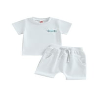 Calsunbaby Toddler Boys Shorts Комплекти за печат и шорти за теглене на летни дрехи 0-3y 0-3y 0-3y