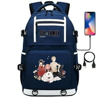 Bzdaisy Spy Family Backpack с USB зареждане и защита на лаптоп-много джоба и двустранни джобове за деца и тийнейджъри за деца тийнейджър