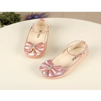 Lacyhop Girl's Mary Jane Comfort Dress Shoes глезена каишка плоски танц сладък принцеса обувки ежедневно боук розов 4c