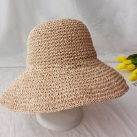 Cxda женска шапка солиден цвят лек слънцезащитен крем Panama Hat All Match Sun Hat